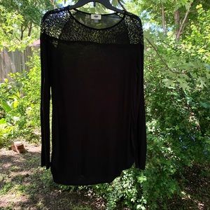 Black Short Dress With Lace M Old Navy